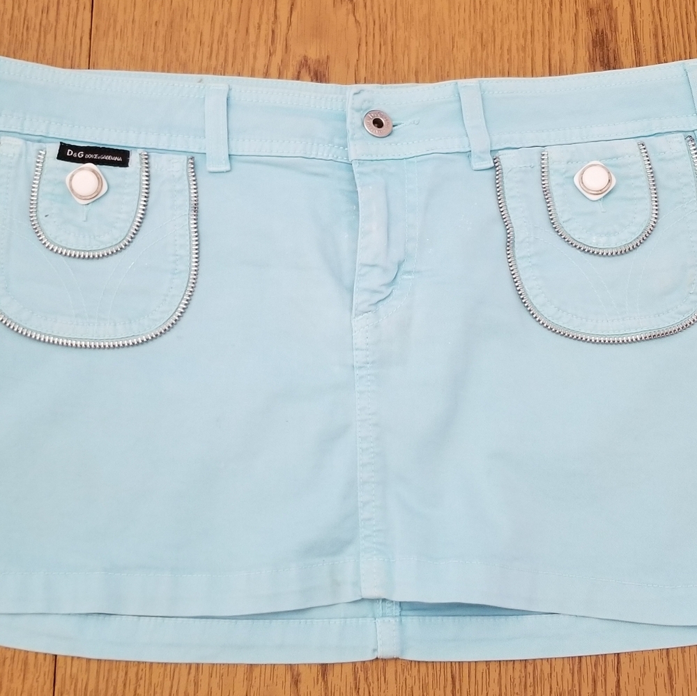 Dolce & Gabbana baby blue denim skirt